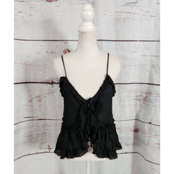 House of Harlow 1960 Ruffle Tie Front Cami Tank Size Medium - Picture 2 of 7
